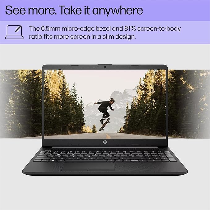 HP 15-DY300 Laptop | 15" 1366x768 HD | Pentium Silver - N6000-256GB SSD Hard Drive - 8GB RAM | 4 cores @ 3.3 GHz Win 11 Home Black (Renewed)