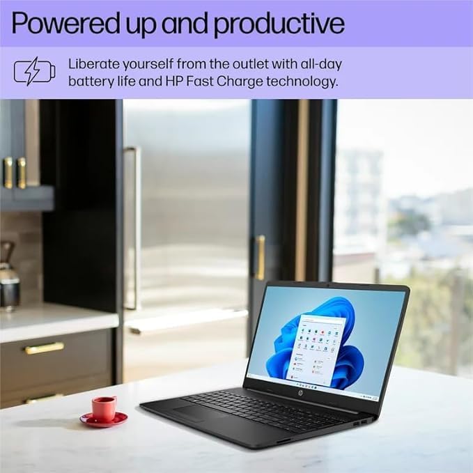 HP 15-DY300 Laptop | 15" 1366x768 HD | Pentium Silver - N6000-256GB SSD Hard Drive - 8GB RAM | 4 cores @ 3.3 GHz Win 11 Home Black (Renewed)