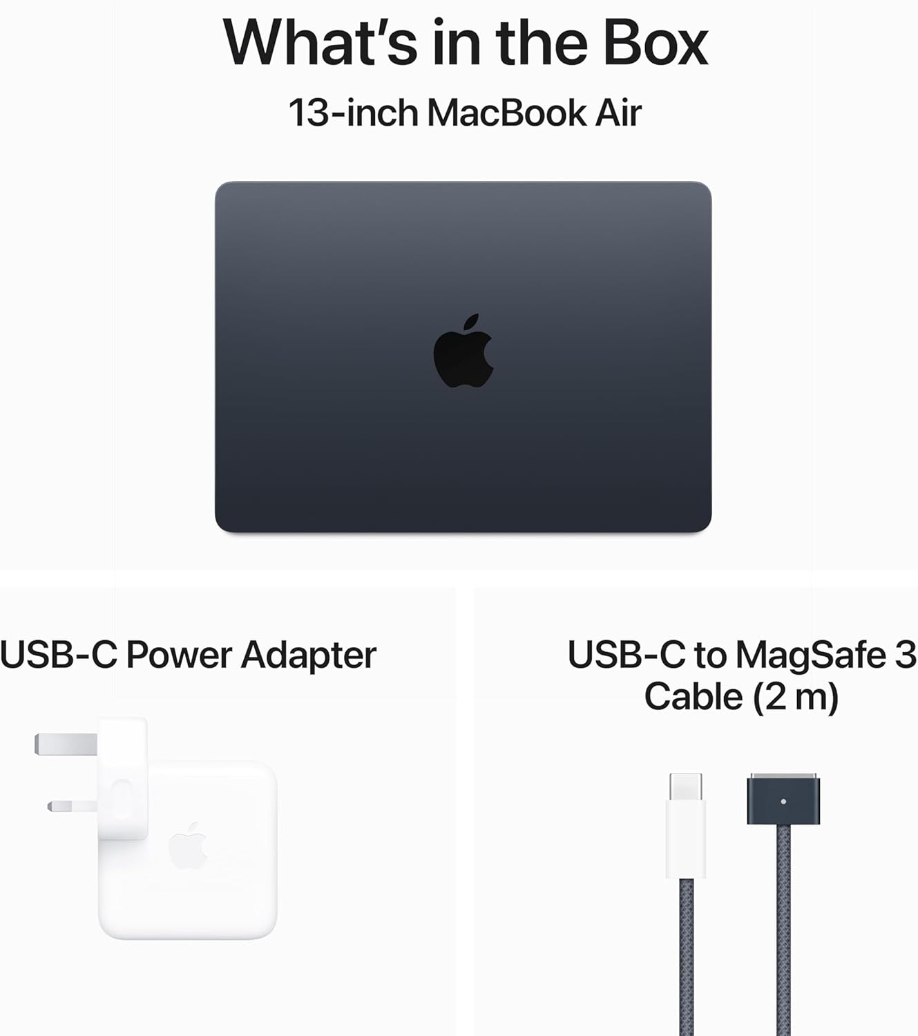 Apple 2024 MacBook Air (13-inch, Apple M3 chip with 8‑core CPU and 8‑core GPU, 8GB Unified Memory, 256GB) - Midnight (Renewed)