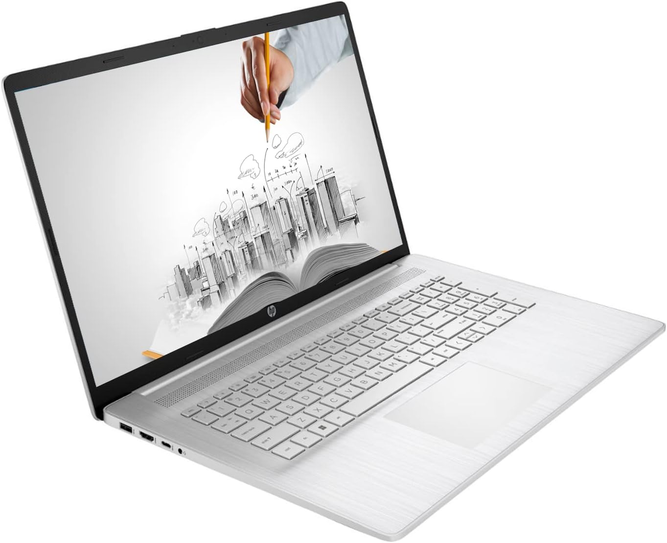 HP 17 Business Laptop, 17.3” HD+ Display, 11th Gen Intel Core i3-1125G4 Processor, 32GB RAM, 1TB SSD, Wi-Fi, HDMI, Webcam, Windows 11 Pro, Silver (Renewed)