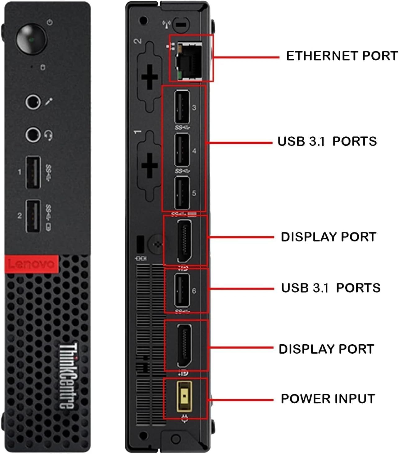 Lenovo ThinkCentre M910Q Tiny Desktop Computer, Intel Core i7-6700T Upto 3.6GHz, 32GB RAM, 1TB NVMe SSD, 4K 3-Monitor Support DisplayPort, HDMI, AC Wi-Fi, Bluetooth - Windows 11 Pro (Renewed)