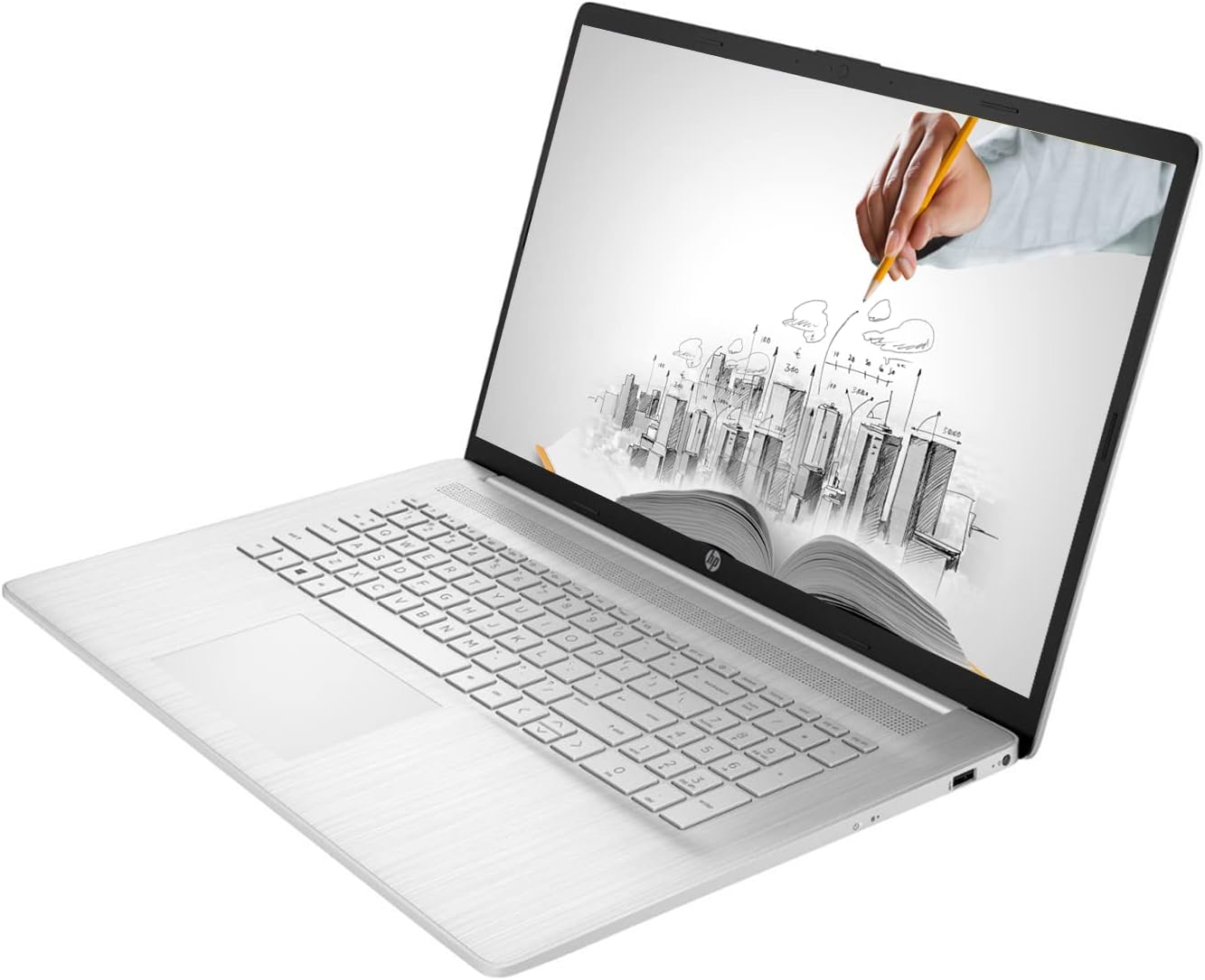 HP 17 Business Laptop, 17.3” HD+ Display, 11th Gen Intel Core i3-1125G4 Processor, 32GB RAM, 1TB SSD, Wi-Fi, HDMI, Webcam, Windows 11 Pro, Silver (Renewed)