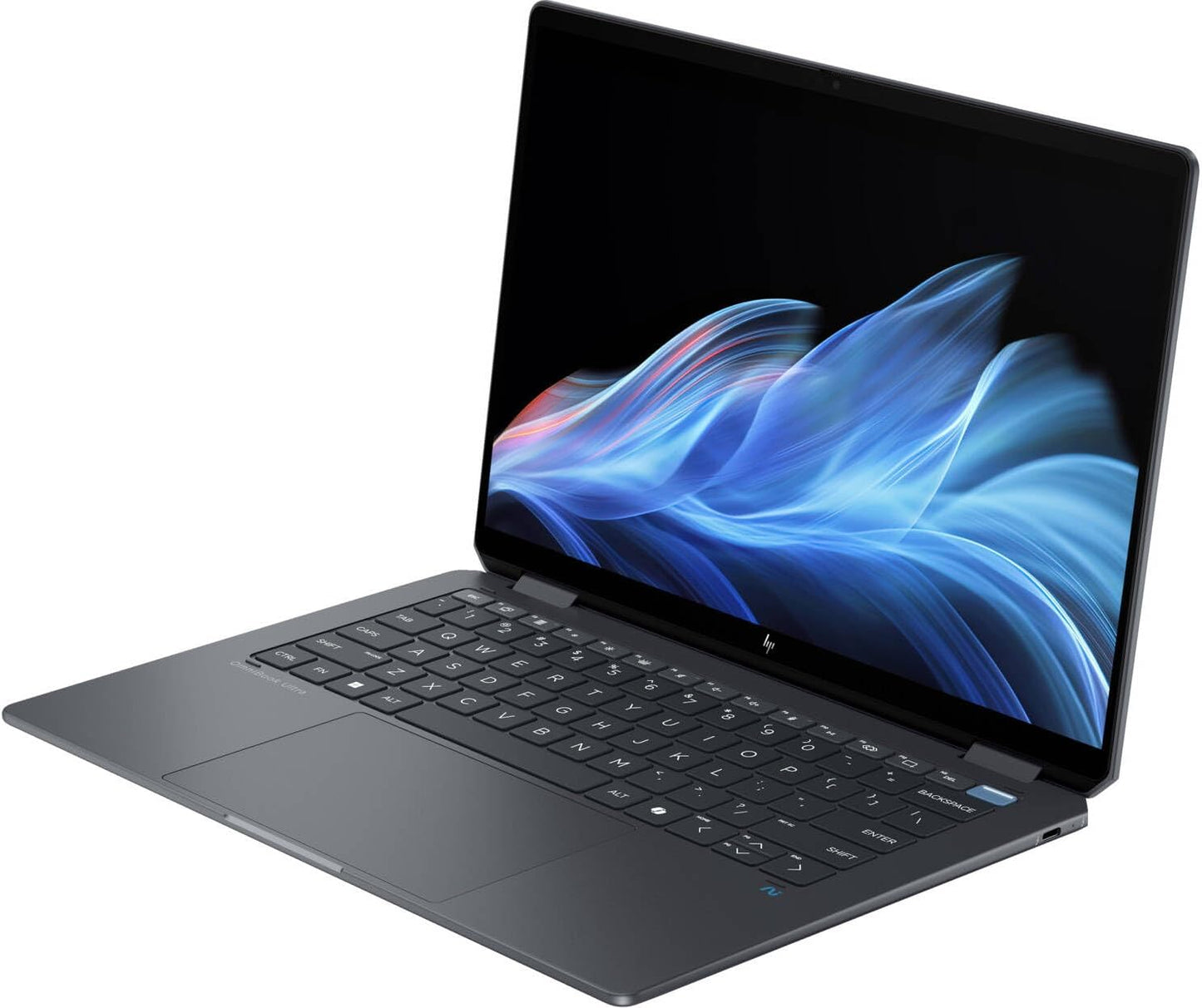 HP OmniBook Ultra Flip 14" Intel Core Ultra 7-256V, 14" 3K OLED Touch Display, 16GB LPDRR5 RAM, 1TB SSD, Intel® Arc™ Graphics, FP Reader English KB, Win11, Eclipse Gray (Open Box)