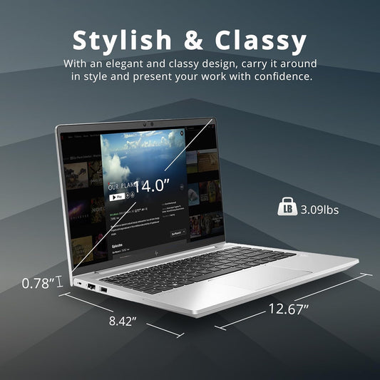 HP 2022 EliteBook 640 G9 14" FHD Business Laptop, 12th Gen i5-1245U, 16GB RAM, 512GB PCIe SSD, Backlit KB, FB Reader, 720p Camera, Wi-Fi 6E, Win 11 Pro, Silver, (Open Box)