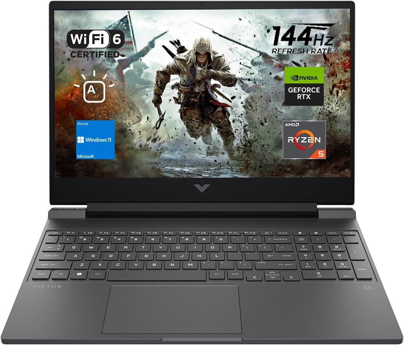 HP Victus 15 Gaming Laptop, 15.6" FHD 144Hz Display, AMD Ryzen 5 7535HS, 16GB DDR5 RAM, 1TB SSD, NVIDIA GeForce RTX 2050, HDMI, Webcam, Backlit KB, Win 11 Home, White (Open Box) (Renewed)