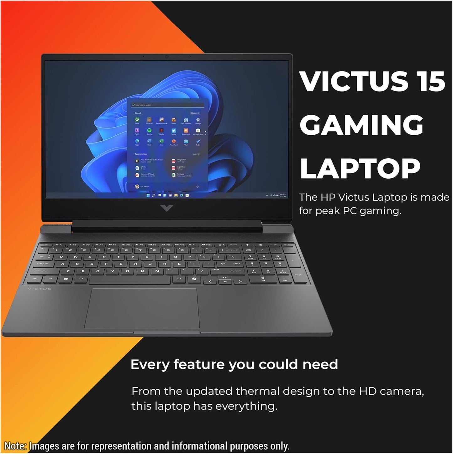 HP Victus Gaming Laptop, Intel i7-13620H, 32 GB DDR5 RAM, 2 TB PCIe SSD, 15,6" FHD 165Hz Display, Nvidia G-Force RTX 4060, Backlit Numeric Keyboard, W11 Pro, Black (Renewed)