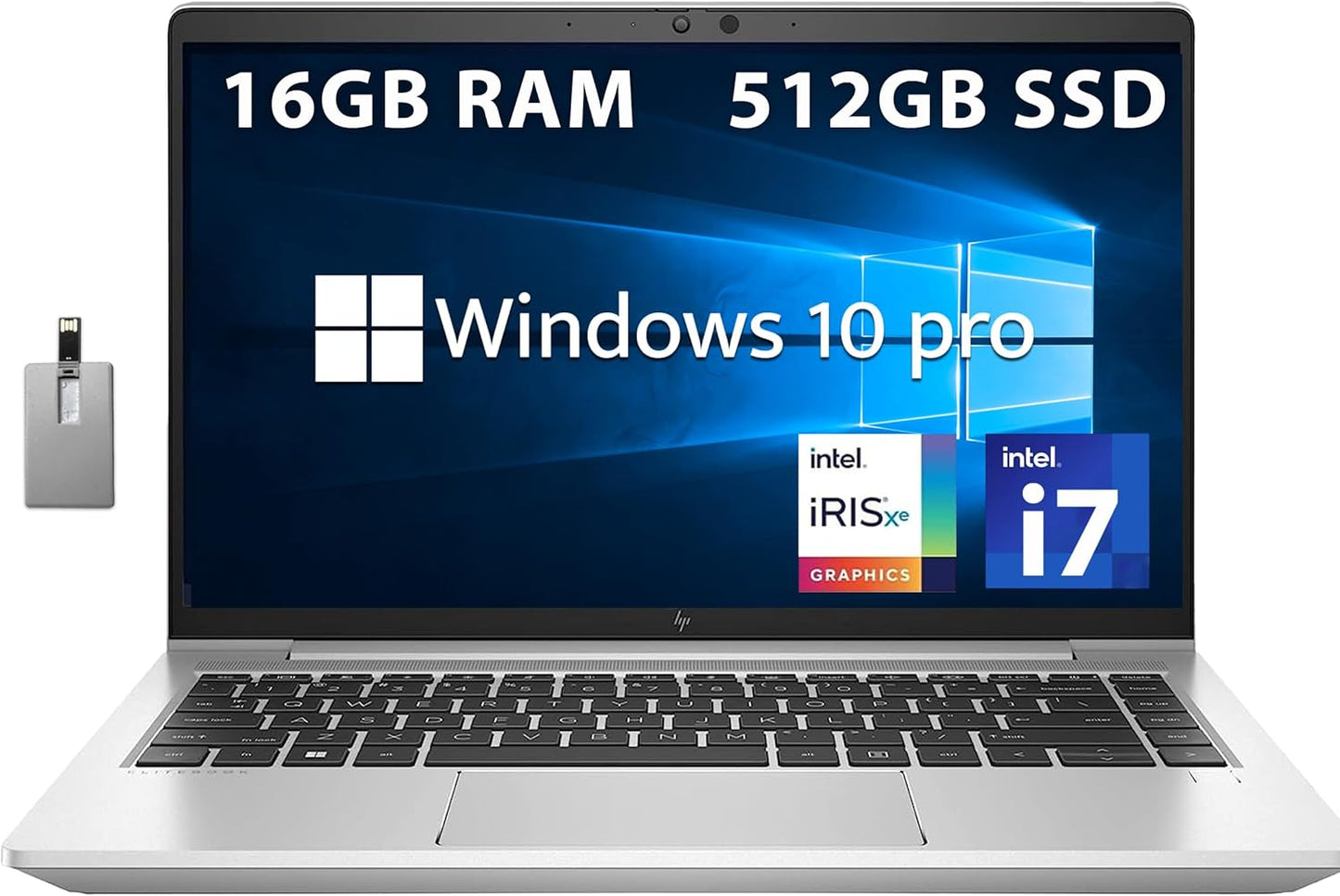 HP 2022 EliteBook 640 G9 14" FHD Business Laptop, 12th Gen i5-1245U, 16GB RAM, 512GB PCIe SSD, Backlit KB, FB Reader, 720p Camera, Wi-Fi 6E, Win 11 Pro, Silver, (Open Box)