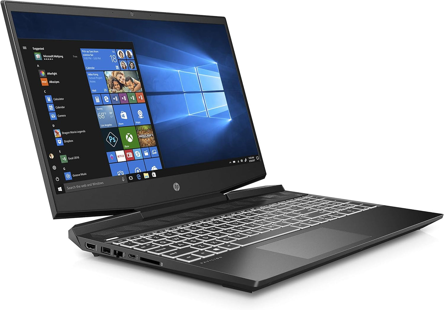 HP Pavilion Gaming 15-dk1001ne Laptop, 15.6" FHD, 10th Gen Intel® Core™ i7, 16GB RAM, 1TB HDD - 256GB SSD, NVIDIA GeForce GTX 1650Ti 4GB Graphics, Win 11 Pro,Black (Open Box) (Renewed)