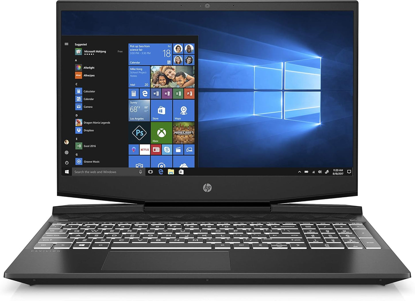 HP Pavilion Gaming 15-dk1001ne Laptop, 15.6" FHD, 10th Gen Intel® Core™ i7, 16GB RAM, 1TB HDD - 256GB SSD, NVIDIA GeForce GTX 1650Ti 4GB Graphics, Win 11 Pro,Black (Open Box) (Renewed)
