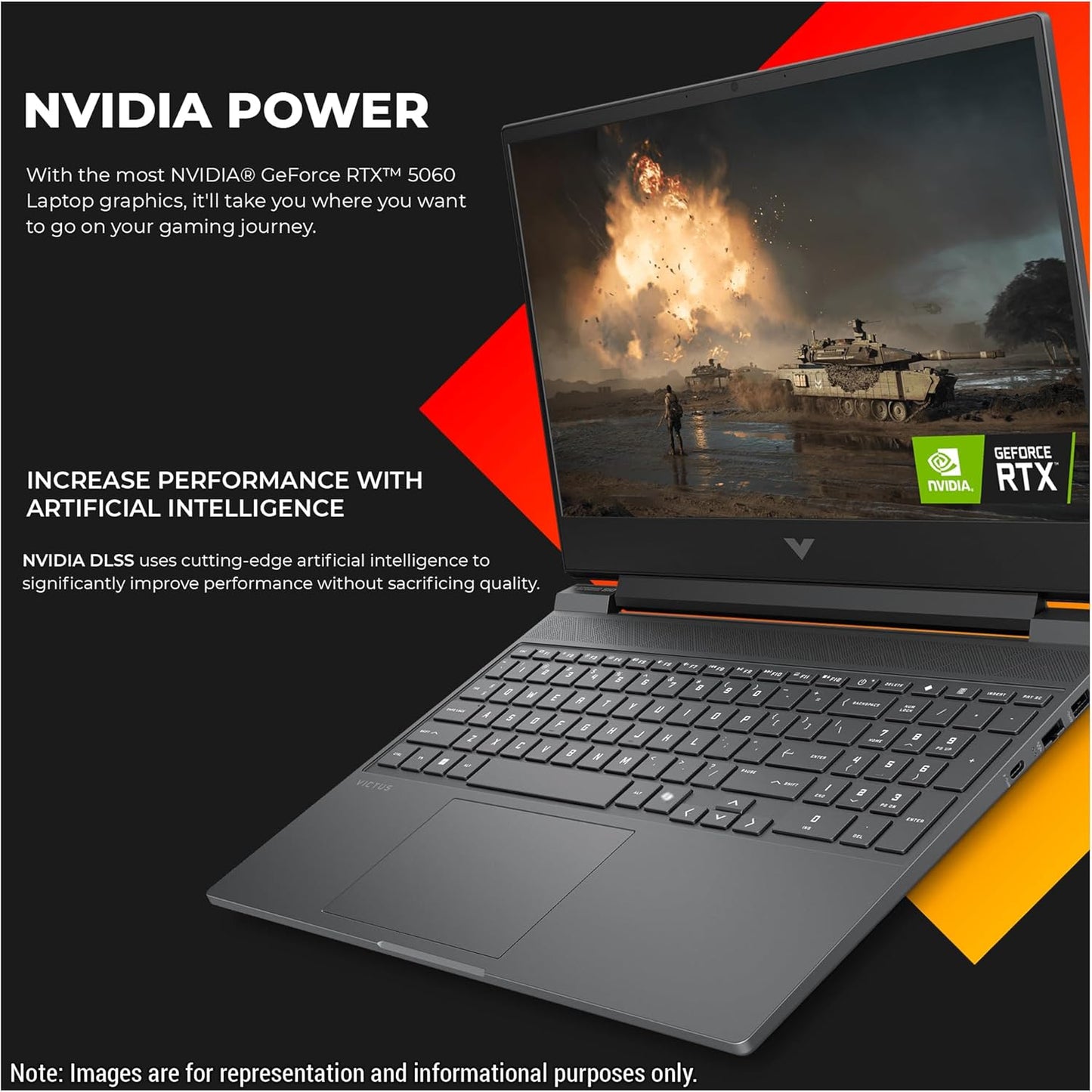 HP Victus Gaming Laptop, Intel i7-13620H, 32 GB DDR5 RAM, 2 TB PCIe SSD, 15,6" FHD 165Hz Display, Nvidia G-Force RTX 4060, Backlit Numeric Keyboard, W11 Pro, Black (Renewed)